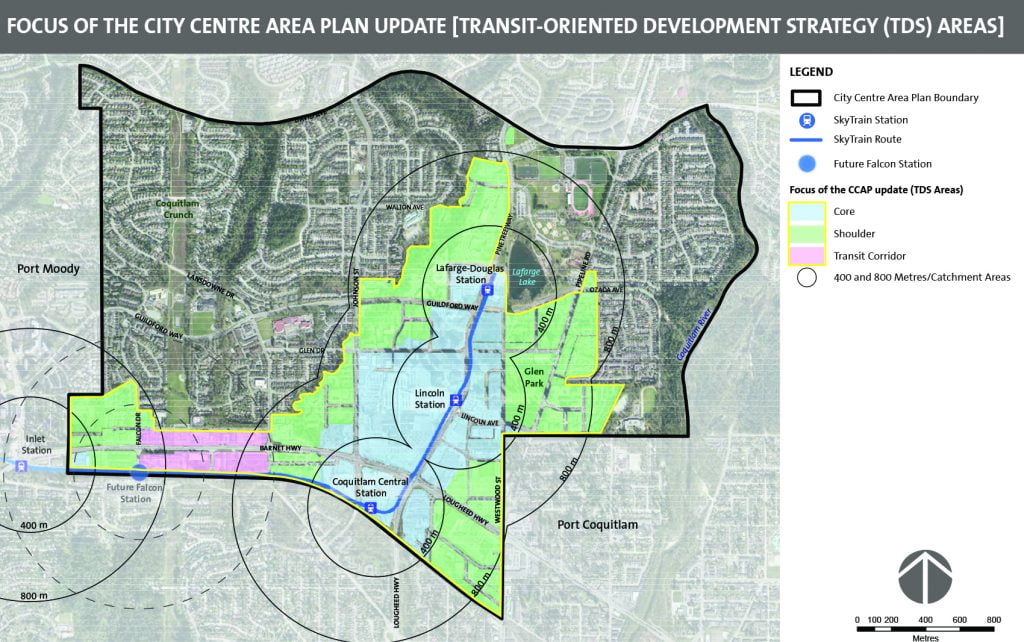 City Centre Core, Shoulder And Transit Corridor Map